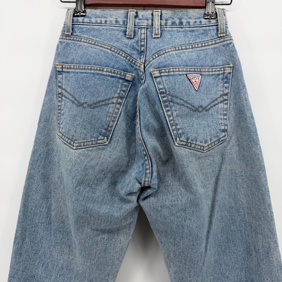 VTG Guess Jeans Women's 26 Light Wash Straight Leg Denim USA Made Button Fly - Picture 6 of 16